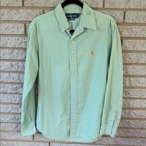 Ralph Lauren Mint Green Striped Button-Down Shirt
